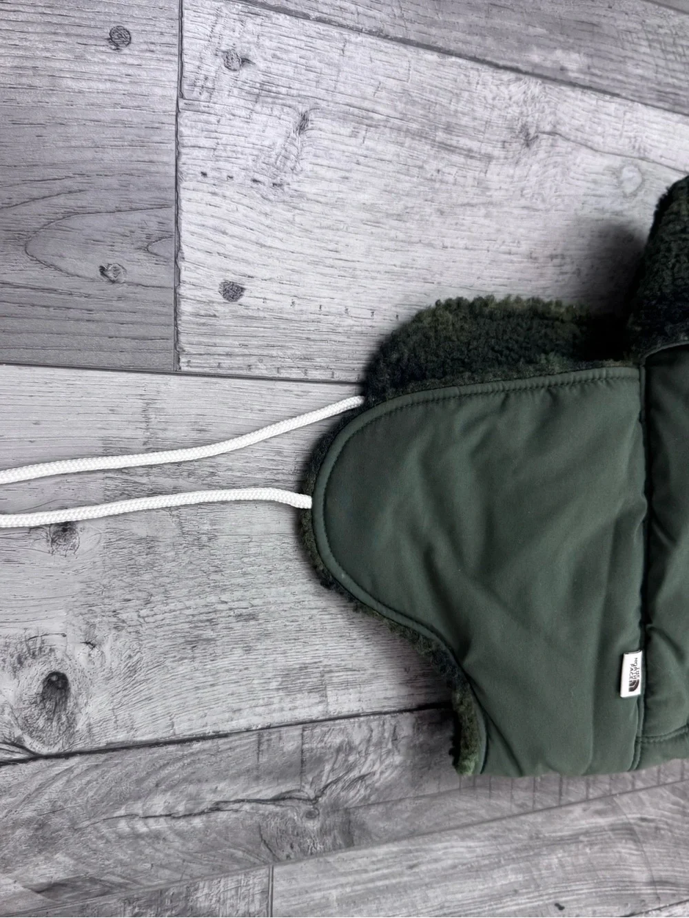 North Face Camo Sherpa Fleece Ridge Trapper Hat Green